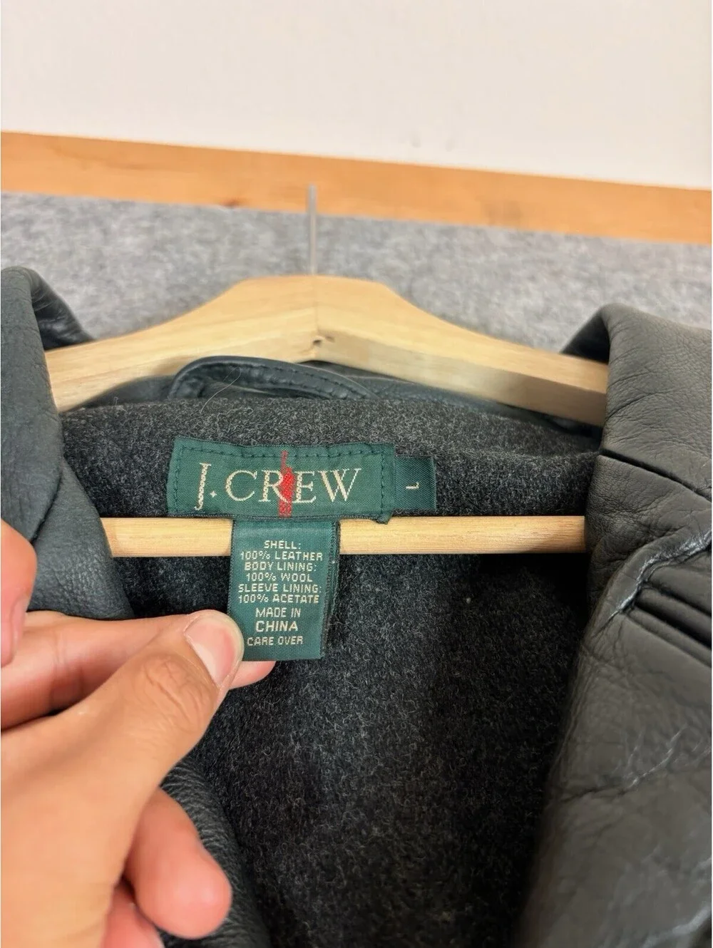 Vintage J.Crew Trench Heavy Leather Coat Size Men’s Large Dark Brown